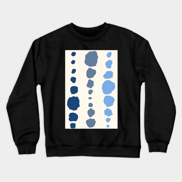 Modern abstract organic polka dots in sea blue tones Crewneck Sweatshirt by FrancesPoff